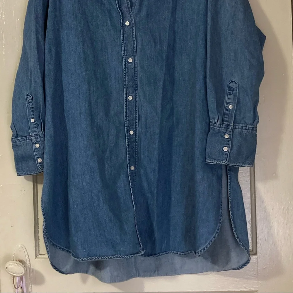 Denim Blue Shirt Dress - Picture 3 of 9
